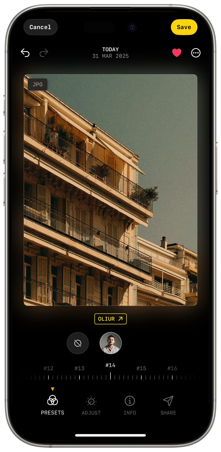 iPhone showing Linx Camera app actual UI